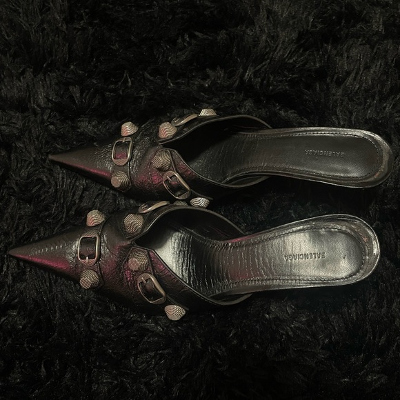 Balenciaga Cagole 80mm pointed mules - Picture 1 of 11